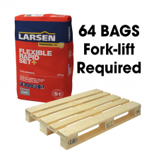 Larsens Pro Flexible Rapid Set+ GREY 20kg Full Pallet (64 Bags Fork Lift)